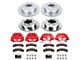 PowerStop Z36 Extreme Truck and Tow 8-Lug Brake Rotor, Pad and Caliper Kit; Front and Rear (2011 Sierra 3500 HD DRW)