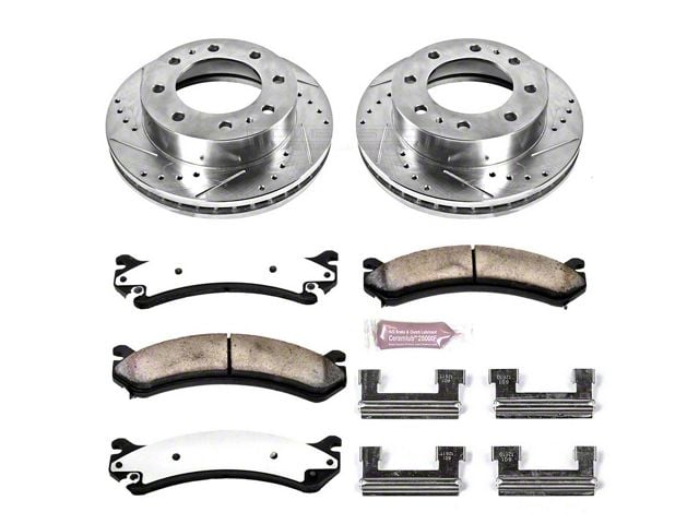 PowerStop Z36 Extreme Truck and Tow 8-Lug Brake Rotor and Pad Kit; Front (07-10 Sierra 3500 HD)