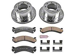PowerStop Z36 Extreme Truck and Tow 8-Lug Brake Rotor and Pad Kit; Rear (01-10 Sierra 3500 HD DRW)