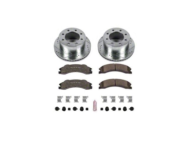 PowerStop Z36 Extreme Truck and Tow 8-Lug Brake Rotor and Pad Kit; Rear (11-15 Sierra 3500 HD DRW)