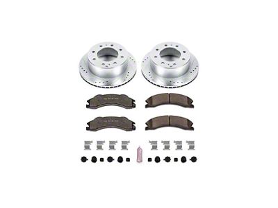 PowerStop Z36 Extreme Truck and Tow 8-Lug Brake Rotor and Pad Kit; Rear (11-15 Sierra 3500 HD DRW)