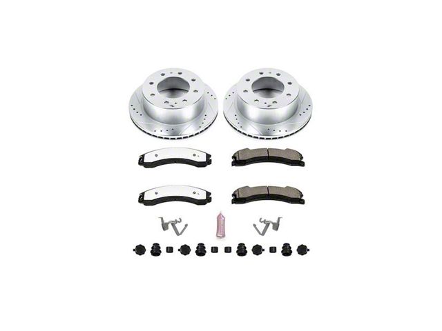 PowerStop Z36 Extreme Truck and Tow 8-Lug Brake Rotor and Pad Kit; Rear (16-19 Sierra 3500 HD SRW)