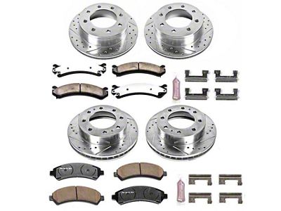 PowerStop Z36 Extreme Truck and Tow 8-Lug Brake Rotor and Pad Kit; Front and Rear (07-10 Sierra 3500 HD SRW)
