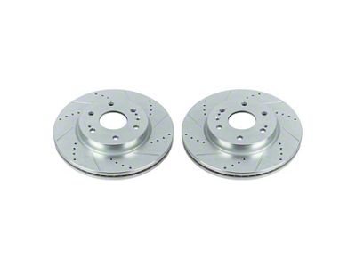 PowerStop Evolution Cross-Drilled and Slotted 6-Lug Rotors; Front Pair (19-24 Silverado 1500)