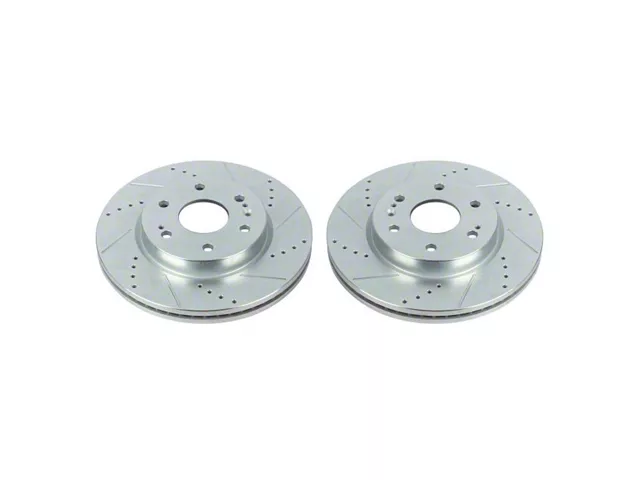 PowerStop Evolution Cross-Drilled and Slotted 6-Lug Rotors; Front Pair (19-24 Silverado 1500)