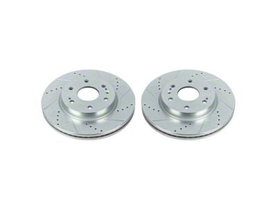 PowerStop Evolution Cross-Drilled and Slotted 6-Lug Rotors; Front Pair (19-24 Silverado 1500)