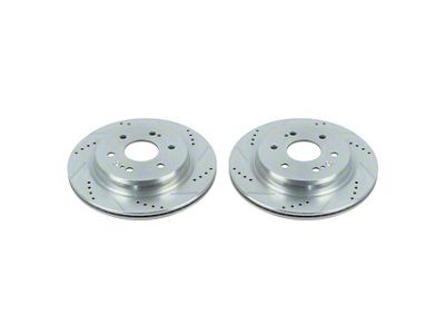 PowerStop Evolution Cross-Drilled and Slotted 6-Lug Rotors; Rear Pair (19-25 Silverado 1500)