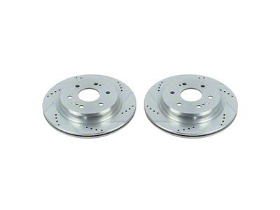 PowerStop Evolution Cross-Drilled and Slotted 6-Lug Rotors; Rear Pair (19-24 Silverado 1500)