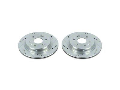 PowerStop Evolution Cross-Drilled and Slotted 6-Lug Rotors; Rear Pair (19-24 Silverado 1500)
