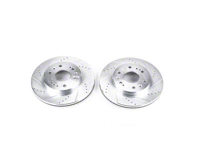 PowerStop Evolution Cross-Drilled and Slotted 6-Lug Rotors; Front Pair (2005 Silverado 1500 w/ Rear Drum Brakes; 06-14 Silverado 1500)