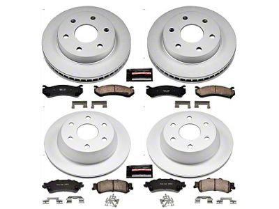 PowerStop Z17 Evolution Plus 6-Lug Brake Rotor and Pad Kit; Front and Rear (99-06 Silverado 1500 w/ Single Piston Rear Calipers)