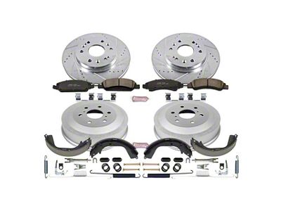 PowerStop Z23 Evolution Sport 6-Lug Brake Rotor and Pad Kit; Front and Rear (09-13 Silverado 1500 w/ Rear Drum Brakes)