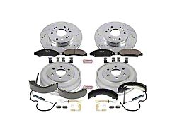 PowerStop Z23 Evolution Sport 6-Lug Brake Rotor, Drum and Pad Kit; Front and Rear (05-06 Silverado 1500 w/ Rear Drum Brakes)