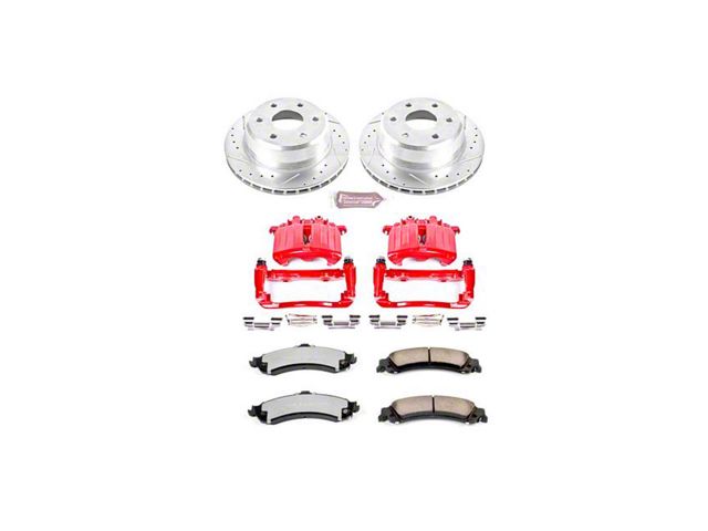 PowerStop Z36 Extreme Truck and Tow 6-Lug Brake Rotor, Pad and Caliper Kit; Rear (01-06 Silverado 1500 w/ Dual Piston Rear Calipers)