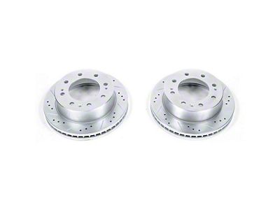 PowerStop Evolution Cross-Drilled and Slotted 8-Lug Rotors; Front Pair (11-24 Silverado 2500 HD)