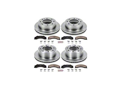 PowerStop OE Replacement 8-Lug Brake Rotor and Pad Kit; Front and Rear (2011 Silverado 2500 HD)