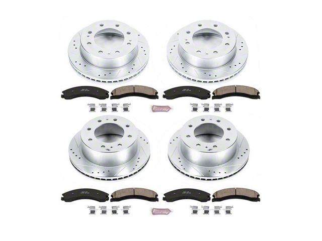 PowerStop Z23 Evolution Sport 8-Lug Brake Rotor and Pad Kit; Front and Rear (15-19 Silverado 2500 HD)