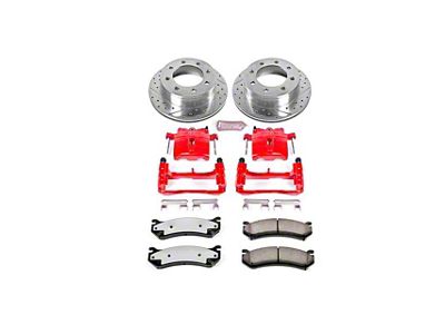 PowerStop Z36 Extreme Truck and Tow 8-Lug Brake Rotor, Pad and Caliper Kit; Rear (01-10 Silverado 2500 HD)