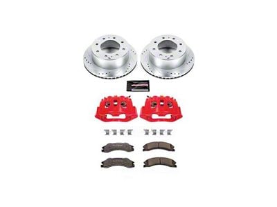 PowerStop Z36 Extreme Truck and Tow 8-Lug Brake Rotor, Pad and Caliper Kit; Rear (11-14 Silverado 2500 HD)