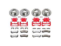 PowerStop Z36 Extreme Truck and Tow 8-Lug Brake Rotor, Pad and Caliper Kit; Front and Rear (01-10 Silverado 2500 HD)