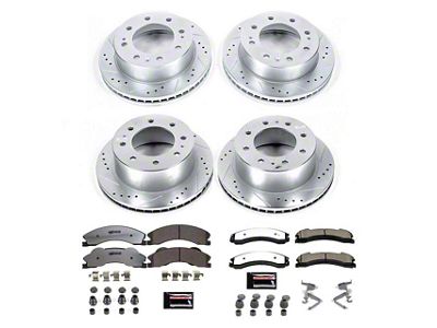 PowerStop Z36 Extreme Truck and Tow 8-Lug Brake Rotor and Pad Kit; Front and Rear (12-19 Silverado 2500 HD SRW)