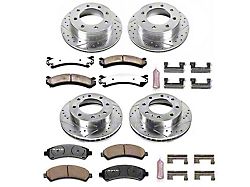 PowerStop Z36 Extreme Truck and Tow 8-Lug Brake Rotor and Pad Kit; Front and Rear (01-10 Silverado 2500 HD)