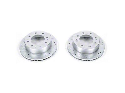 PowerStop Evolution Cross-Drilled and Slotted 8-Lug Rotors; Front Pair (11-25 Silverado 3500 HD)