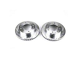 PowerStop Evolution Cross-Drilled and Slotted 8-Lug Rotors; Front Pair (01-10 Silverado 3500 HD)