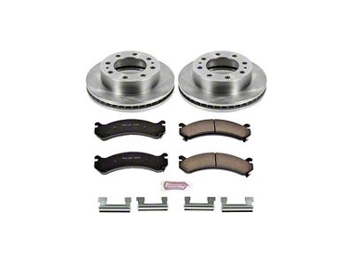 PowerStop OE Replacement 8-Lug Brake Rotor and Pad Kit; Front (01-10 Silverado 3500 HD)