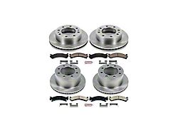 PowerStop OE Replacement 8-Lug Brake Rotor and Pad Kit; Front and Rear (01-10 Silverado 3500 HD DRW)