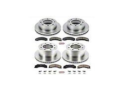 PowerStop OE Replacement 8-Lug Brake Rotor and Pad Kit; Front and Rear (12-19 Silverado 3500 HD DRW)