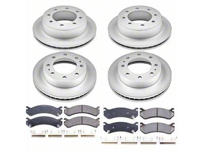 PowerStop Z17 Evolution Plus 8-Lug Brake Rotor and Pad Kit; Front and Rear (04-10 Silverado 3500 HD SRW)