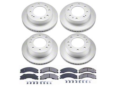 PowerStop Z17 Evolution Plus 8-Lug Brake Rotor and Pad Kit; Front and Rear (12-19 Silverado 3500 HD SRW)