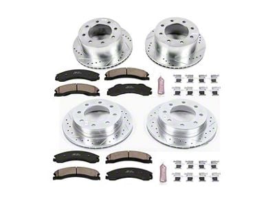 PowerStop Z23 Evolution Sport 8-Lug Brake Rotor and Pad Kit; Front and Rear (12-19 Silverado 3500 HD DRW)