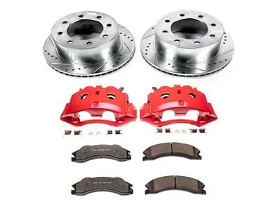 PowerStop Z36 Extreme Truck and Tow 8-Lug Brake Rotor, Pad and Caliper Kit; Rear (11-19 Silverado 3500 HD DRW)