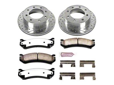 PowerStop Z36 Extreme Truck and Tow 8-Lug Brake Rotor and Pad Kit; Rear (07-10 Silverado 3500 HD SRW)