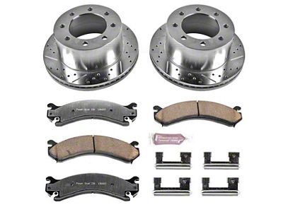 PowerStop Z36 Extreme Truck and Tow 8-Lug Brake Rotor and Pad Kit; Rear (01-10 Silverado 3500 HD DRW)