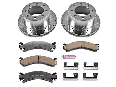 PowerStop Z36 Extreme Truck and Tow 8-Lug Brake Rotor and Pad Kit; Rear (07-10 Silverado 3500 HD DRW)