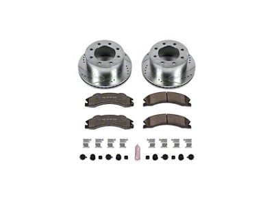 PowerStop Z36 Extreme Truck and Tow 8-Lug Brake Rotor and Pad Kit; Rear (11-19 Silverado 3500 HD DRW)