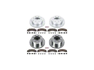 PowerStop Z36 Extreme Truck and Tow 8-Lug Brake Rotor and Pad Kit; Front and Rear (2011 Silverado 3500 HD DRW)