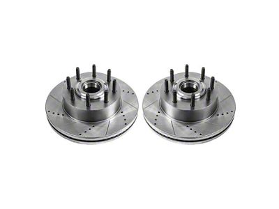 PowerStop Evolution Cross-Drilled and Slotted 8-Lug Rotors; Front Pair (13-22 2WD F-250 Super Duty)