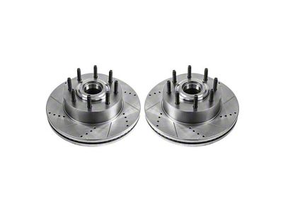 PowerStop Evolution Cross-Drilled and Slotted 8-Lug Rotors; Front Pair (13-25 2WD F-250 Super Duty)