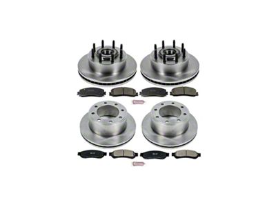 PowerStop OE Replacement 8-Lug Brake Rotor and Pad Kit; Front and Rear (12-22 2WD F-250 Super Duty)