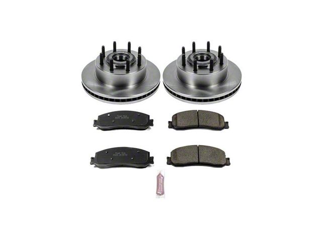 PowerStop OE Replacement 8-Lug Brake Rotor and Pad Kit; Front (12-22 2WD F-250 Super Duty)