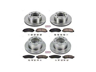 PowerStop OE Replacement 8-Lug Brake Rotor and Pad Kit; Front and Rear (2011 4WD F-250 Super Duty)