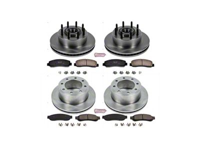 PowerStop OE Replacement 8-Lug Brake Rotor and Pad Kit; Front and Rear (2011 2WD F-250 Super Duty)