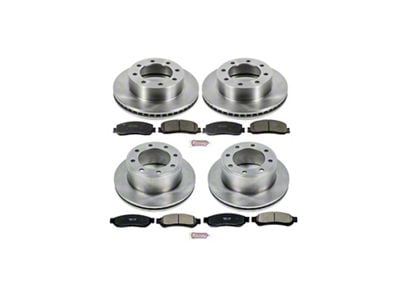 PowerStop OE Replacement 8-Lug Brake Rotor and Pad Kit; Front and Rear (2012 4WD F-250 Super Duty)