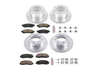 PowerStop Z23 Evolution Sport 8-Lug Brake Rotor and Pad Kit; Front and Rear (2011 4WD F-250 Super Duty)