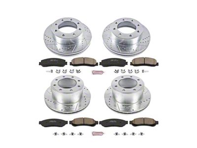 PowerStop Z23 Evolution Sport 8-Lug Brake Rotor and Pad Kit; Front and Rear (2012 4WD F-250 Super Duty)