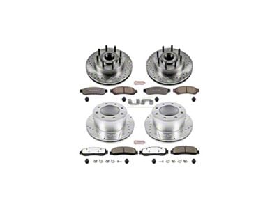 PowerStop Z36 Extreme Truck and Tow 8-Lug Brake Rotor and Pad Kit; Front and Rear (12-22 2WD F-250 Super Duty)